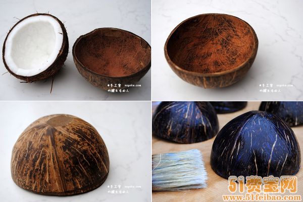 使用椰子壳制作美观实用的杂物收纳架