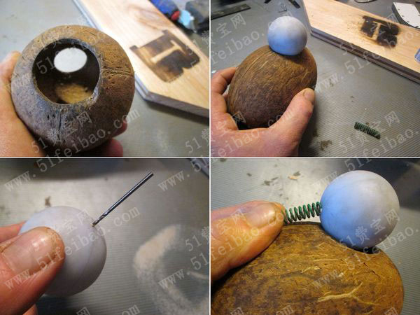 怎么利用椰子壳手工制作老鼠笼
