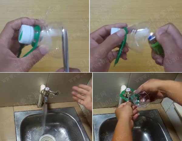 矿泉水瓶子改造节水控流水龙头