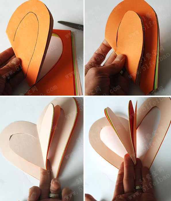 diy儿童手工心形新年许愿板挂件 - 51费宝网_废物利用小制作,旧物改造