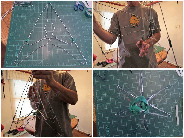 铁丝衣架改造diy圣诞树的方法 - 废旧物品手工制作 - 51费宝网