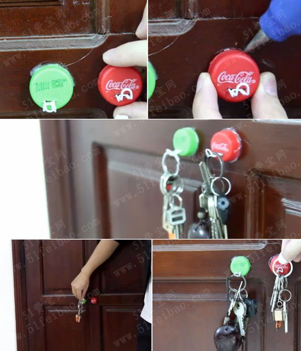 不花钱使用废弃品diy钥匙挂钩