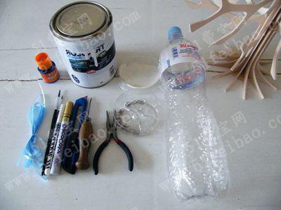塑料瓶废物利用手工制作唯美雪花挂饰