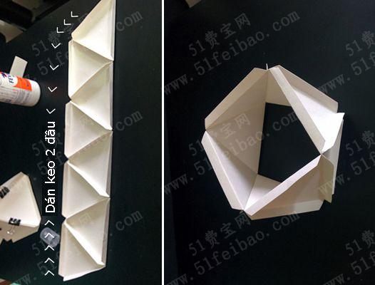 用白纸粘成的无限组合的DIY纸灯笼