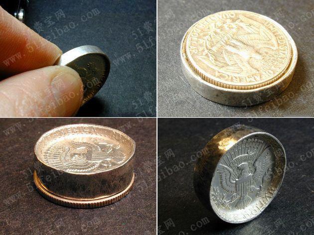 如何利用硬币改造成漂亮银戒指