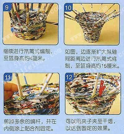 如何利用旧海报编织杂物收纳小篮子