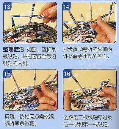 如何利用旧海报编织杂物收纳小篮子