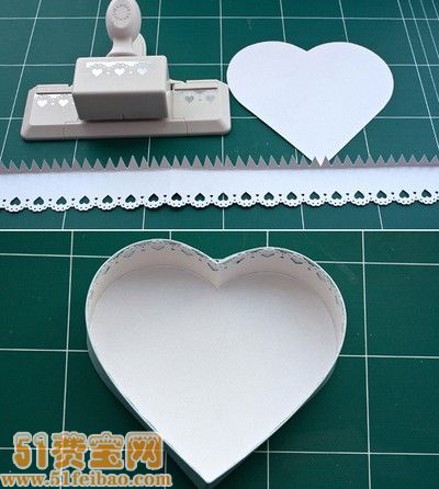 如何利用纸板做心形礼盒教程