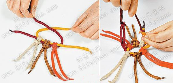 巧用购物袋提手绳制作diy吊起盆栽