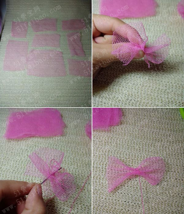 利用旧纹帐巧变diy粉嫩花仙子头花方法教学 - 废物利用手工diy小制作