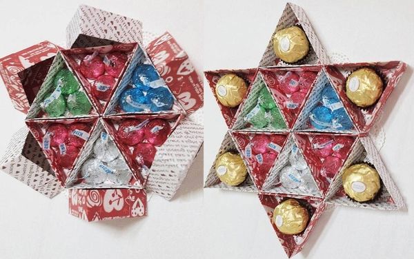 通过折纸做春节DIY糖果盒教程