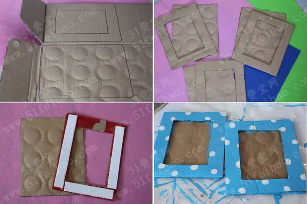 diy love儿童照片墙相框教程 - 废物利用手工diy小制作 - 51费宝网