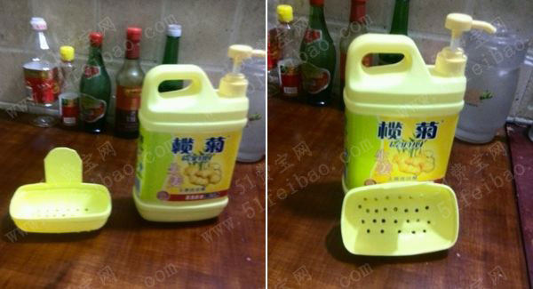 废洗涤剂瓶变diy肥皂盒