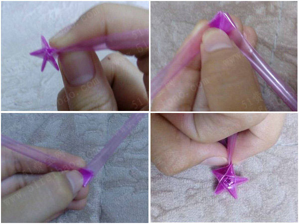 教你做diy水晶吸管摺叠小星星 - 废物利用手工diy小制作 - 51费宝网