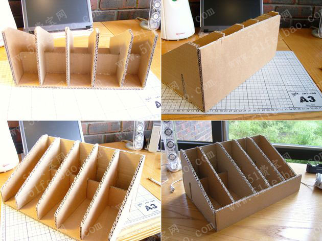 动手做简单一点的笔记本电脑支架 - 废物利用手工diy小制作 - 51费宝