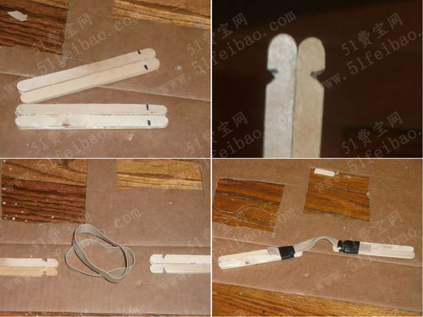 利用废品做摺纸飞机弹射器十字弓制作教程