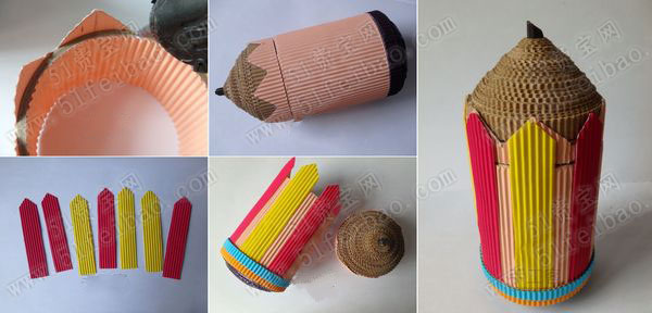 双面胶纸芯DIY铅笔收纳罐制作教程
