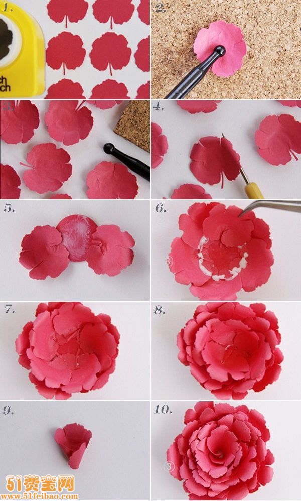 手工制作纸艺玫瑰花图解方法大全