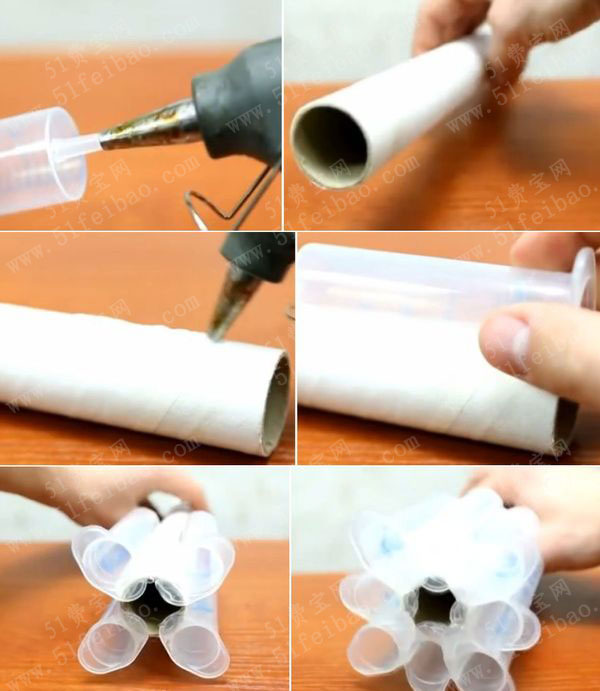 打火机针筒diy多发气压枪玩具 - 废旧物品手工制作 - 51费宝网