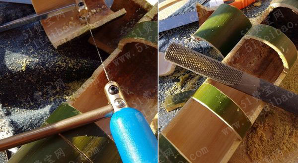 竹筒diy手工制作花篮马车
