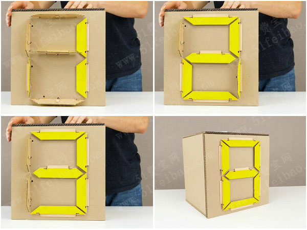 废纸板diy好玩的数字翻牌器 - 废物利用手工diy小制作 - 51费宝网