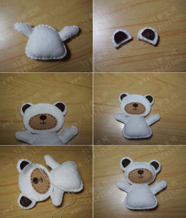 diy圣诞节小礼物可爱的小白熊布偶教学 - 51费宝网_废物利用小制作,旧