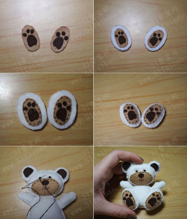 diy圣诞节小礼物可爱的小白熊布偶教学 - 51费宝网_废物利用小制作,旧