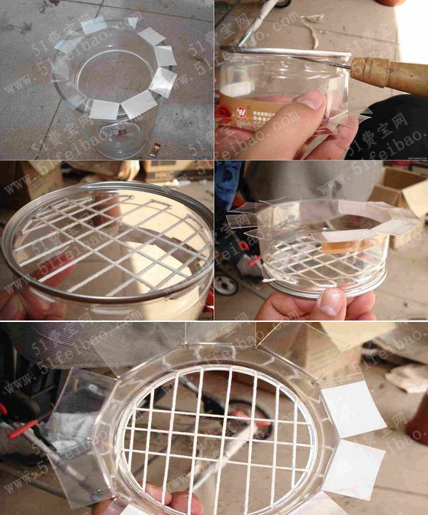 用来挡住石头不掉在水里,简单的定植篮就这样做好了