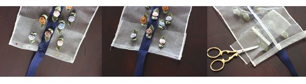 手工DIY玫瑰花雪纺腰带的做法