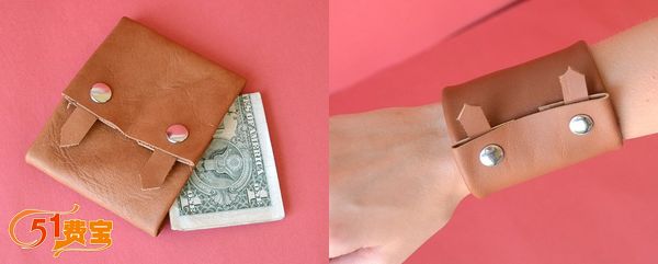 做一个手戴式的便携皮革钱包