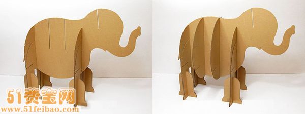 怎么利用纸板做儿童大象杂物置物架