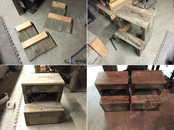 用木板做把阶梯式卧室单人搁脚凳 - 废物利用手工diy小制作 - 51费宝