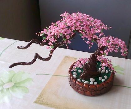 手工DIY做一盆繁花似锦的人造花树盆景