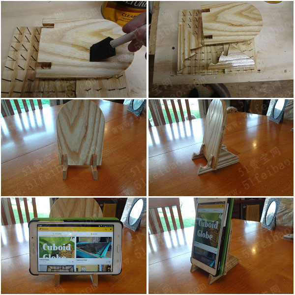 木工小制作 diy实木平板电脑手机通用支架